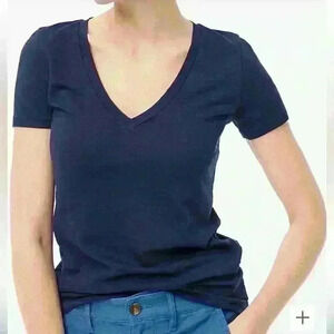 J.Crew Women’s Soft Cotton T-shirt Navy Large